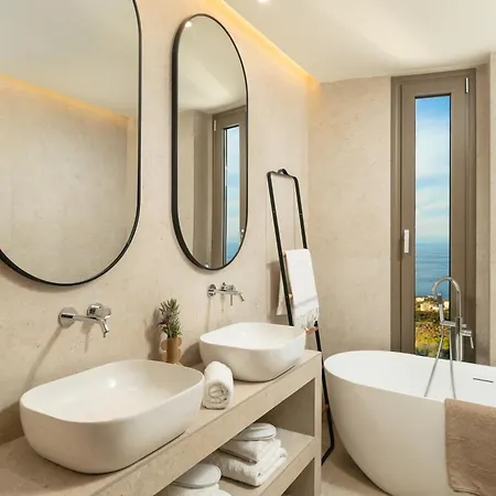 Minimalist Mediterranean Blue Key With Sea View & Infinity Heated Pool Βίλα Αγία Πελαγία (Κρήτη)