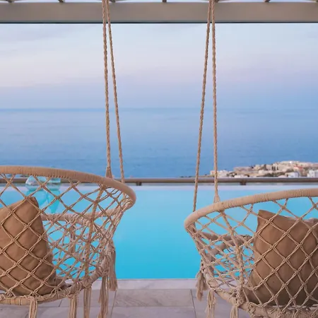 Villa Minimalist Mediterranean Blue Key With Sea View & Infinity Heated Pool Agia Pelagia (Crete)